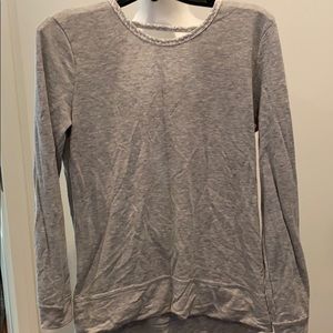 Grey crossover lightweight sweatshirt with lace